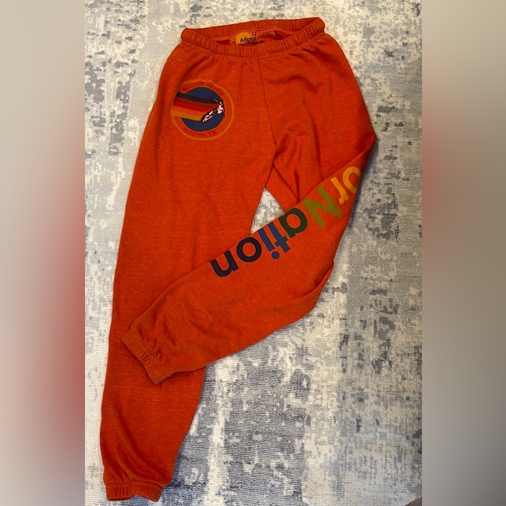 AVIATOR NATION Austin Sweatpants, Size XS, Orange